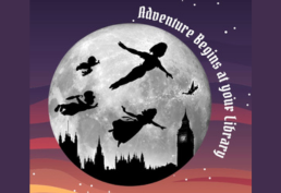 Summer Reading 2024 Icon features a moon with the peter pan characters